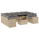 vidaXL Set canapele de grădină cu perne, 10 piese, bej, poliratan