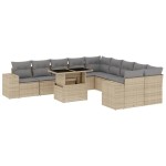 vidaXL Set canapele de grădină cu perne, 11 piese, bej, poliratan