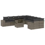 vidaXL Set canapele de grădină cu perne, 11 piese, gri, poliratan vidaXL Set canapele de grădină cu perne, 11 piese, gri, poliratan