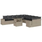vidaXL Set canapele de grădină cu perne, 11 piese, gri, poliratan vidaXL Set canapele de grădină cu perne, 11 piese, gri, poliratan