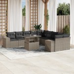 vidaXL Set canapele de grădină cu perne, 11 piese, gri, poliratan vidaXL Set canapele de grădină cu perne, 11 piese, gri, poliratan