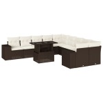 vidaXL Set canapele de grădină cu perne, 11 piese, maro, poliratan vidaXL Set canapele de grădină cu perne, 11 piese, maro, poliratan