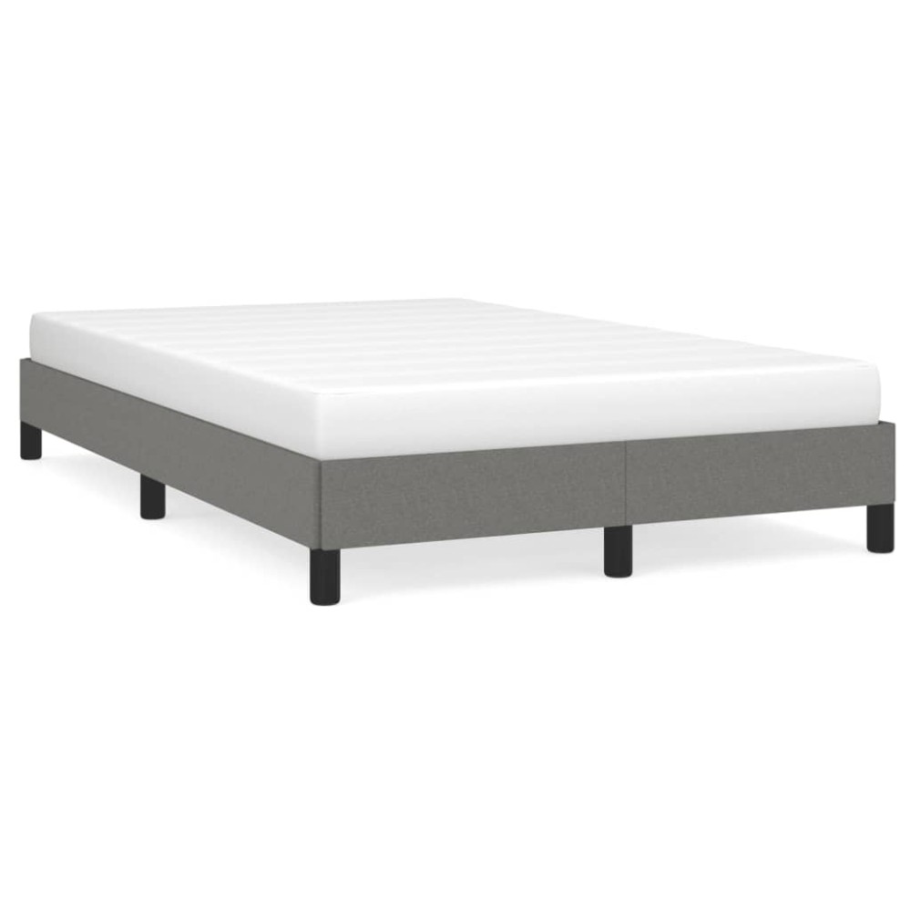 vidaXL Cadru de pat fără saltea gri închis 120x190 cm țesătură
