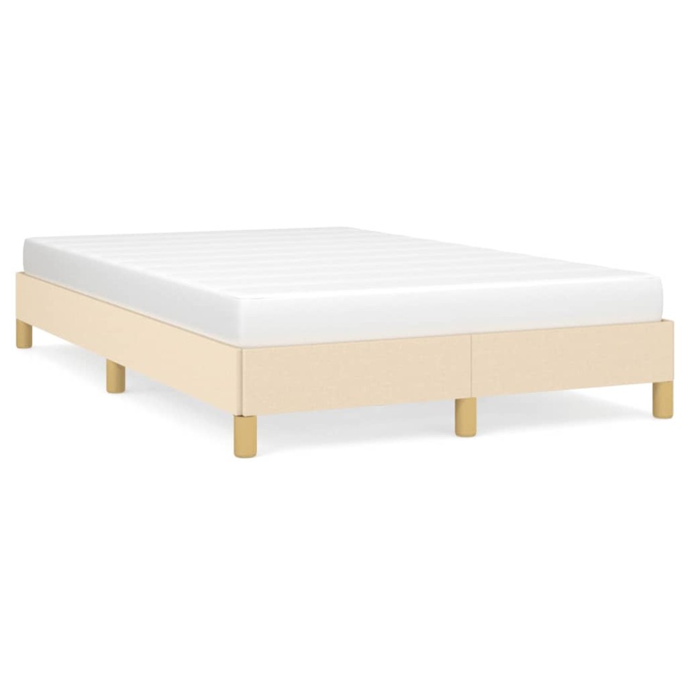 vidaXL Cadru de pat fără saltea cremă 120x190 cm țesătură