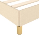 vidaXL Cadru de pat fără saltea cremă 120x190 cm țesătură