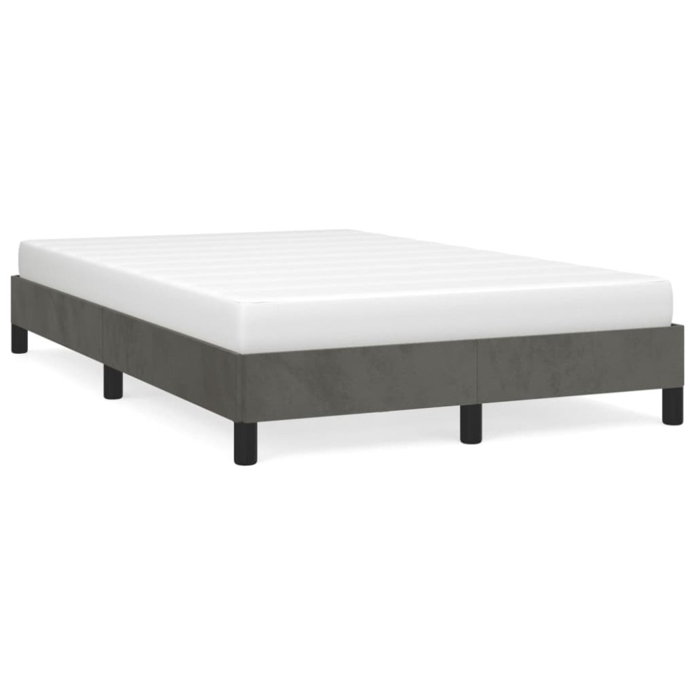vidaXL Cadru de pat fără saltea Gri închis 120x190 cm catifea