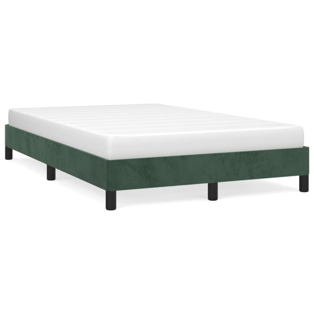 vidaXL Cadru de pat fără saltea verde închis 120x190 cm catifea