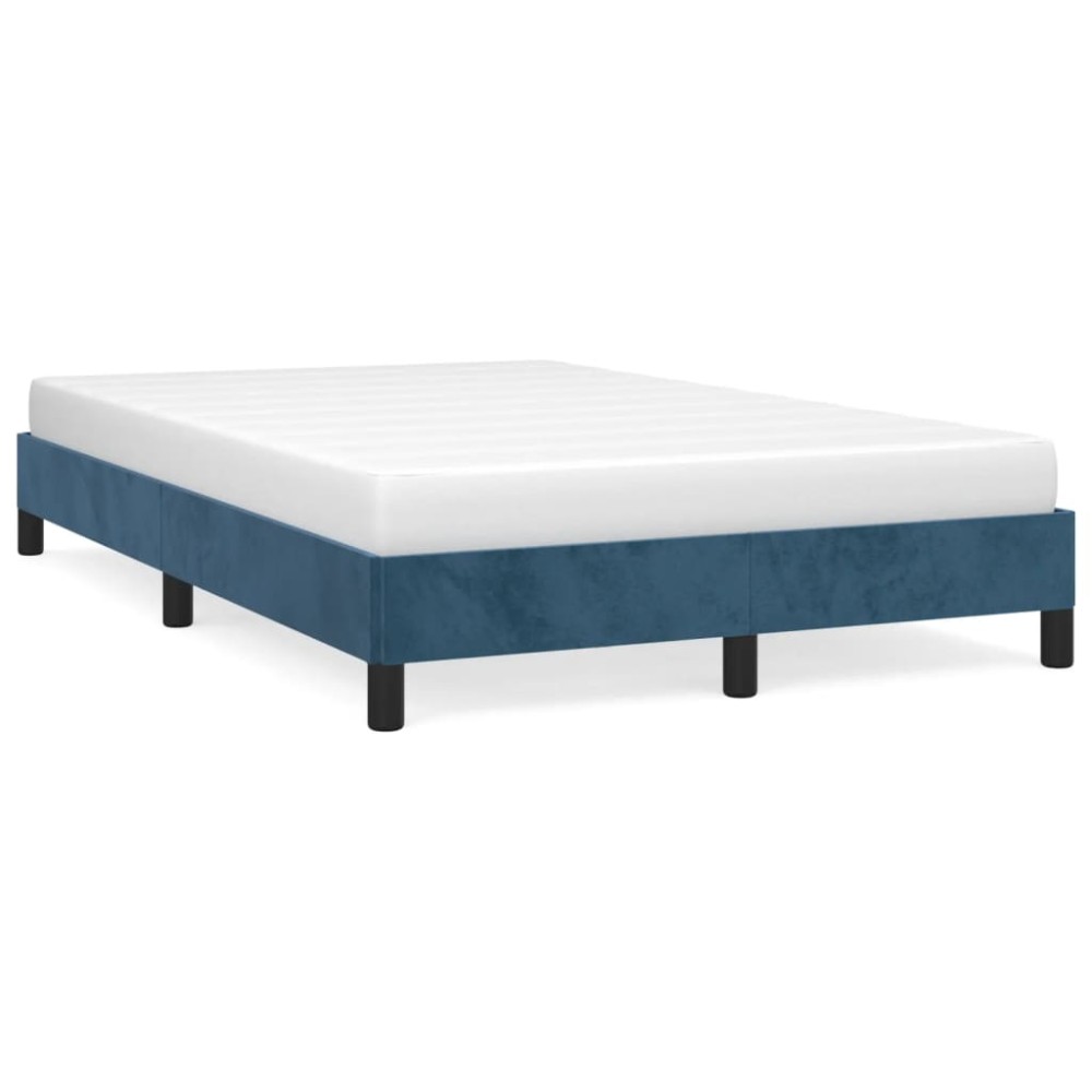vidaXL Cadru de pat fără saltea albastru închis 120x190 cm catifea