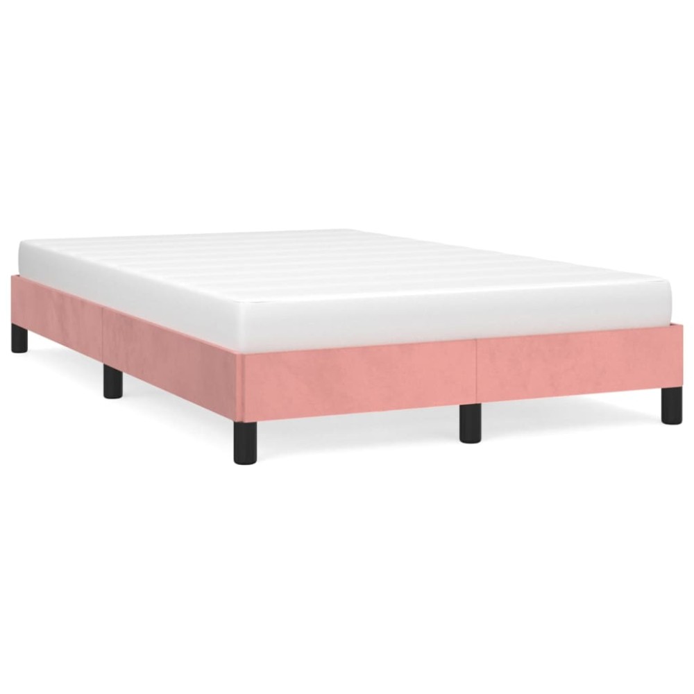 vidaXL Cadru de pat fără saltea roz 120x190 cm catifea