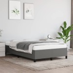vidaXL Cadru de pat fără saltea gri închis 120x190 cm țesătură vidaXL Cadru de pat fără saltea gri închis 120x190 cm țesătură