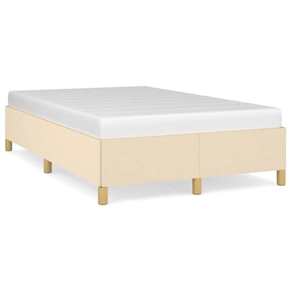 vidaXL Cadru de pat fără saltea cremă 120x190 cm țesătură