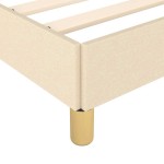 vidaXL Cadru de pat fără saltea cremă 120x190 cm țesătură