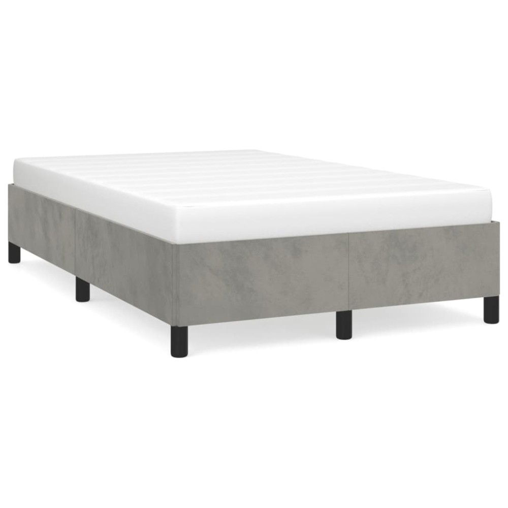vidaXL Cadru de de pat fără saltea Gri deschis 120x190 cm catifea