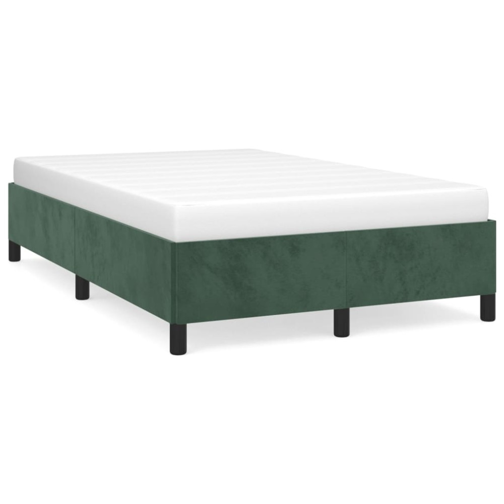 vidaXL Cadru de pat fără saltea verde închis 120x190 cm catifea