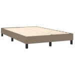 vidaXL Pat cu arcuri, saltea și LED, gri taupe, 120x190 cm, textil vidaXL Pat cu arcuri, saltea și LED, gri taupe, 120x190 cm, textil