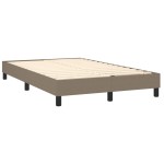 vidaXL Pat cu arcuri, saltea și LED, gri taupe, 120x190 cm, textil vidaXL Pat cu arcuri, saltea și LED, gri taupe, 120x190 cm, textil