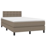 vidaXL Pat cu arcuri, saltea și LED, gri taupe, 120x190 cm, textil vidaXL Pat cu arcuri, saltea și LED, gri taupe, 120x190 cm, textil