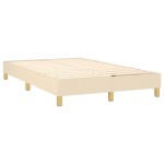 vidaXL Pat cu arcuri, saltea și LED, crem, 120x190 cm, textil