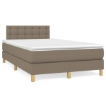 vidaXL Pat cu arcuri, saltea și LED, gri taupe, 120x190 cm, textil vidaXL Pat cu arcuri, saltea și LED, gri taupe, 120x190 cm, textil