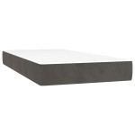 vidaXL Pat cu arcuri, saltea și LED, gri închis, 120x190 cm, catifea
