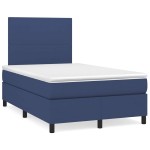 vidaXL Pat cu arcuri, saltea și LED, albastru, 120x190 cm, textil vidaXL Pat cu arcuri, saltea și LED, albastru, 120x190 cm, textil