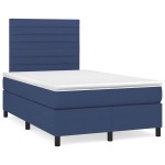 vidaXL Pat cu arcuri, saltea și LED, albastru, 120x190 cm, textil vidaXL Pat cu arcuri, saltea și LED, albastru, 120x190 cm, textil