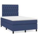 vidaXL Pat cu arcuri, saltea și LED, albastru, 120x190 cm, textil vidaXL Pat cu arcuri, saltea și LED, albastru, 120x190 cm, textil
