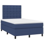 vidaXL Pat cu arcuri, saltea și LED, albastru, 120x190 cm, textil vidaXL Pat cu arcuri, saltea și LED, albastru, 120x190 cm, textil