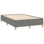 vidaXL Pat cu arcuri, saltea și LED, gri închis, 120x190 cm, textil