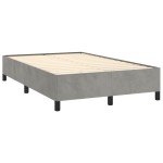 vidaXL Pat cu arcuri, saltea și LED, gri deschis, 120x190 cm, catifea
