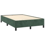 vidaXL Pat cu arcuri, saltea și LED, verde închis, 120x190 cm, catifea