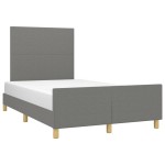 vidaXL Cadru de pat fără saltea gri închis 120x190 cm țesătură