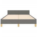 vidaXL Cadru de pat fără saltea gri închis 120x190 cm țesătură
