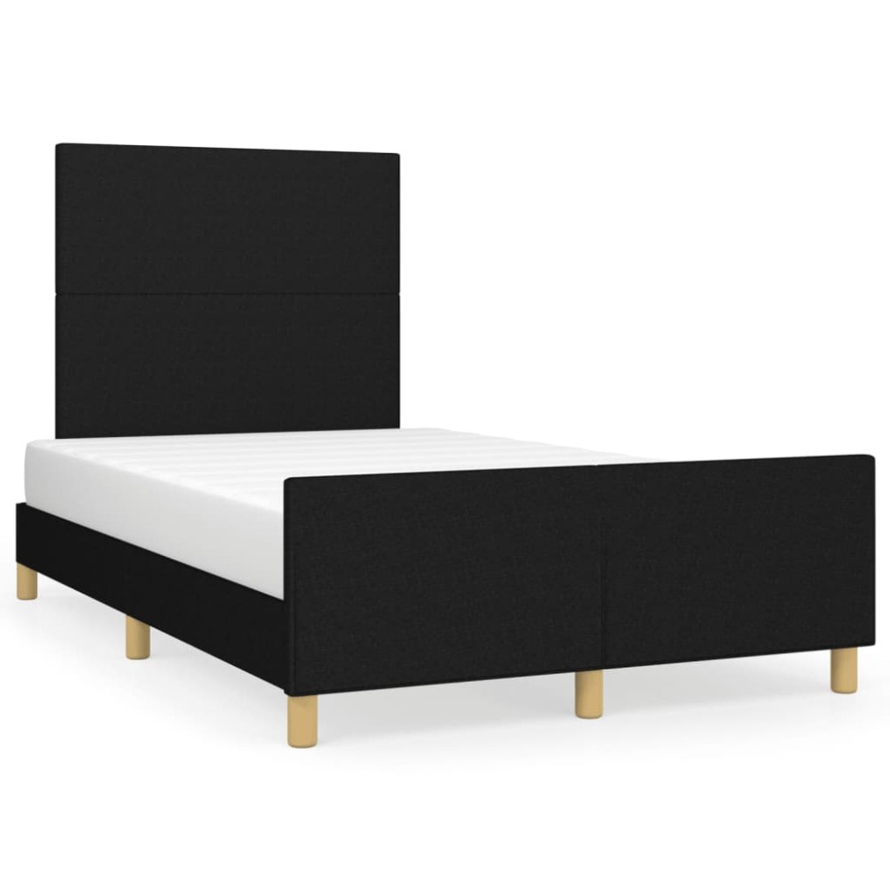 vidaXL Cadru de pat fără saltea Negru 120x190 cm țesătură
