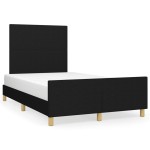 vidaXL Cadru de pat fără saltea Negru 120x190 cm țesătură