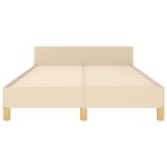 vidaXL Cadru de pat fără saltea cremă 120x190 cm țesătură
