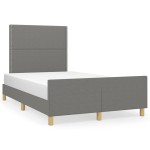 vidaXL Cadru de pat fără saltea gri închis 120x190 cm țesătură