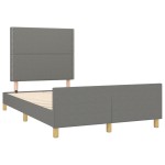 vidaXL Cadru de pat fără saltea gri închis 120x190 cm țesătură