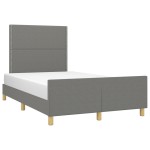 vidaXL Cadru de pat fără saltea gri închis 120x190 cm țesătură