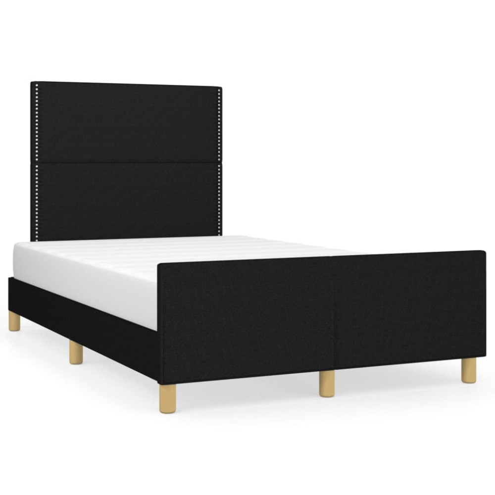 vidaXL Cadru de pat fără saltea Negru 120x190 cm țesătură