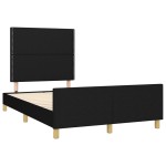 vidaXL Cadru de pat fără saltea Negru 120x190 cm țesătură
