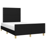 vidaXL Cadru de pat fără saltea Negru 120x190 cm țesătură
