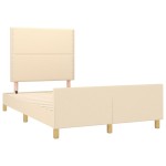 vidaXL Cadru de pat fără saltea cremă 120x190 cm țesătură
