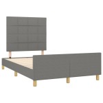 vidaXL Cadru de pat fără saltea gri închis 120x190 cm țesătură