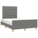 vidaXL Cadru de pat fără saltea gri închis 120x190 cm țesătură