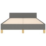 vidaXL Cadru de pat fără saltea gri închis 120x190 cm țesătură