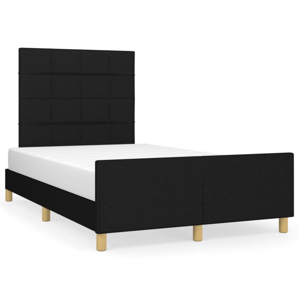 vidaXL Cadru de pat fără saltea Negru 120x190 cm țesătură