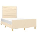 vidaXL Cadru de pat fără saltea cremă 120x190 cm țesătură