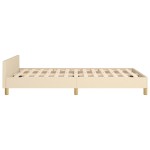 vidaXL Cadru de pat fără saltea cremă 120x190 cm țesătură