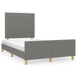 vidaXL Cadru de pat fără saltea gri închis 120x190 cm țesătură